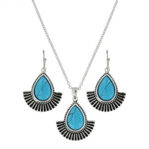 Montana Silversmiths Twirling Turquoise Jewelry Set (JS3618)